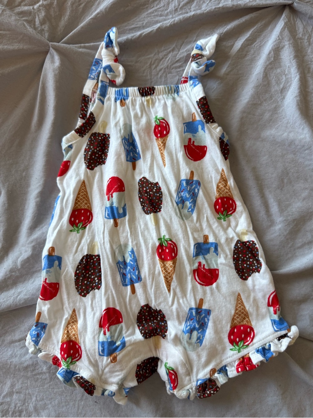 Old Navy White Baby Romper with Summer Treats Print